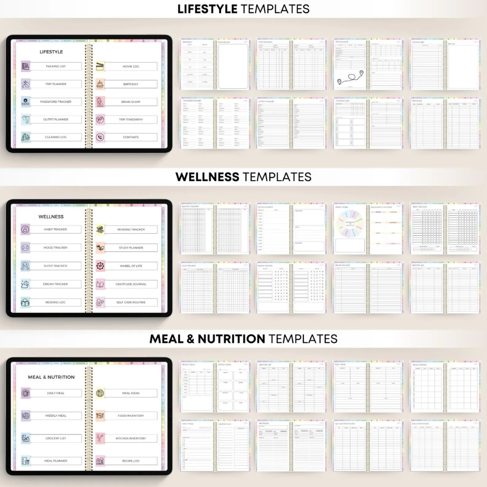 All-in-One Digital Planner 2025, 2026, & Undated Digital Planner