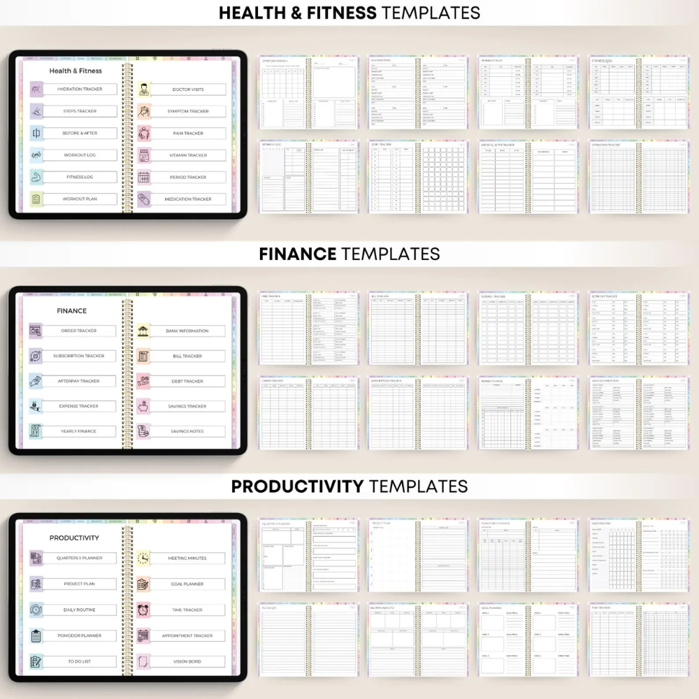 All-in-One Digital Planner 2025, 2026, & Undated Digital Planner