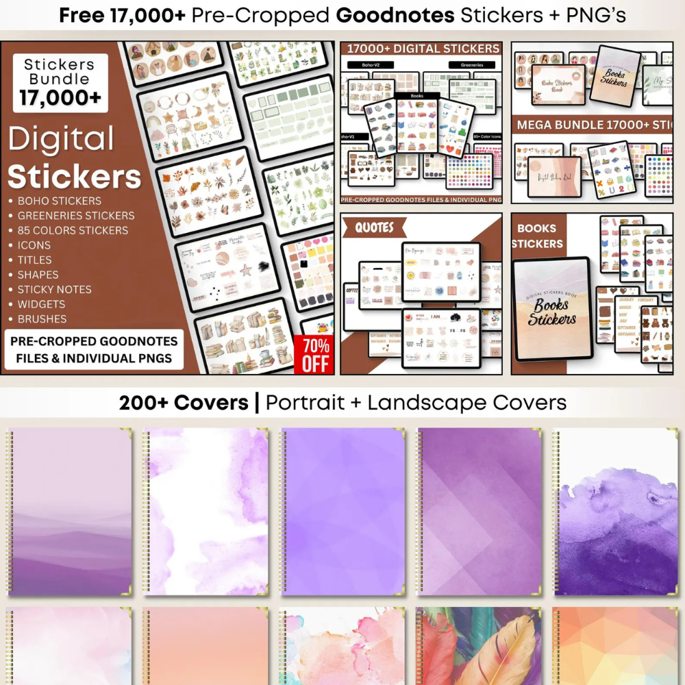 All-in-One Digital Planner 2025, 2026, & Undated Digital Planner