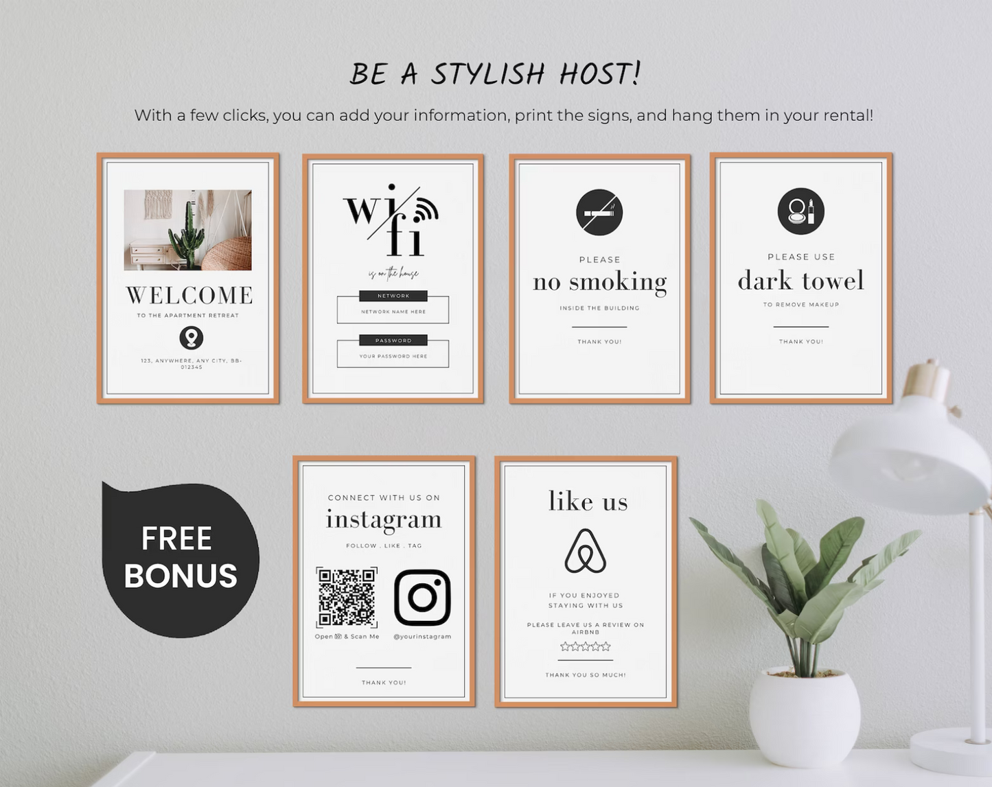 Airbnb Welcome Book Printables | Guest Book, House Manual & Signs Template