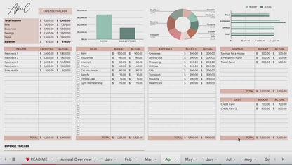 Annual Budget Spreadsheet | Yearly Budget Planner